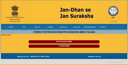 Pradhan Mantri Suraksha Bima Yojana official website